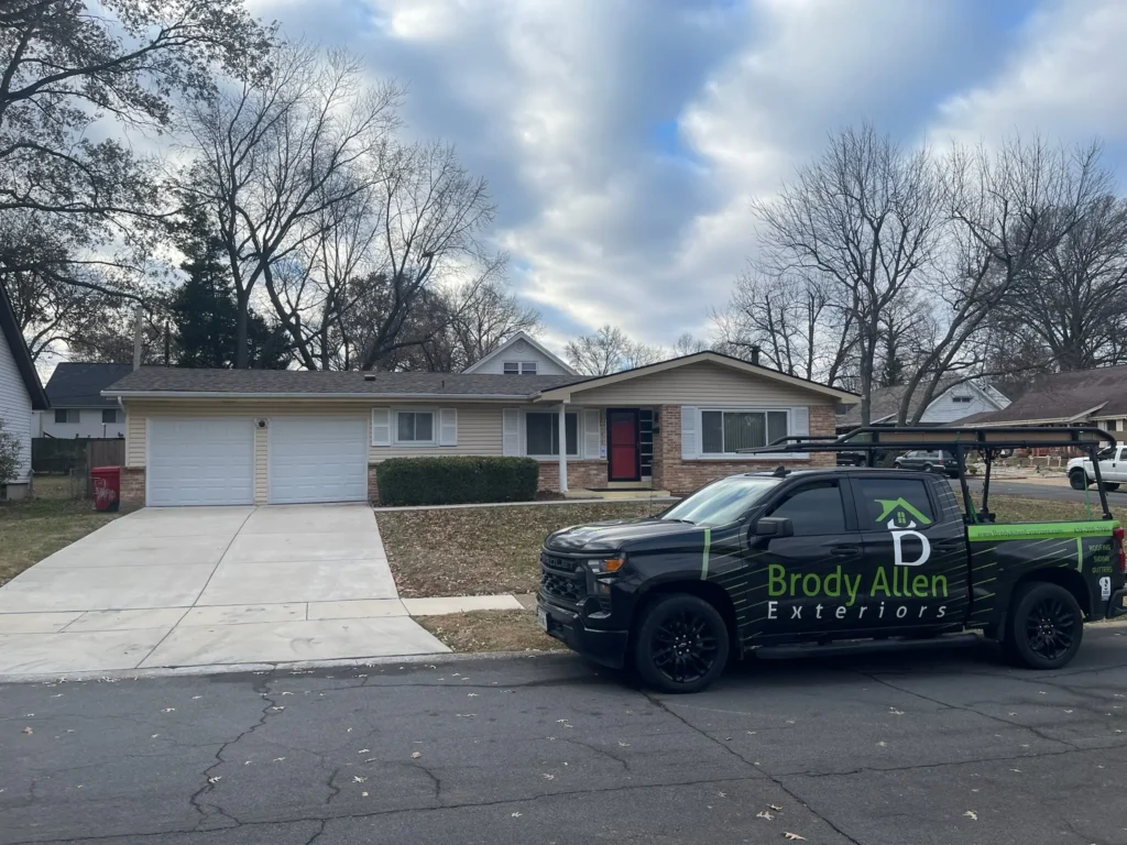 Street view of newly completed roof