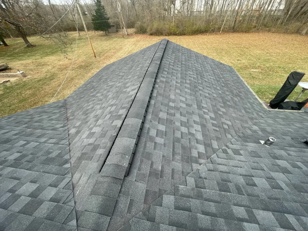 Ridge vent over back exterior roof