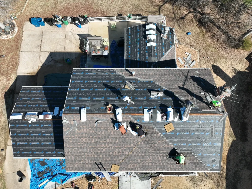 Half completed roof in Troy Missouri